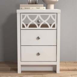 GFW Arianna 3 Drawer White Bedside Table - Wilko