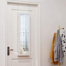 Costway White Wall Mounted Mirrored Jewellery Armoire - Size: 122 x 42 x 13cm - Wilko - thumbnail 3