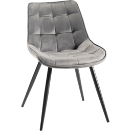 Bentley Designs Seurat Set of 2 Grey Velvet Fabric Upholstered Chair - Wilko - thumbnail 3