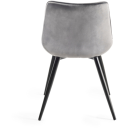 Bentley Designs Seurat Set of 2 Grey Velvet Fabric Upholstered Chair - Wilko - thumbnail 6