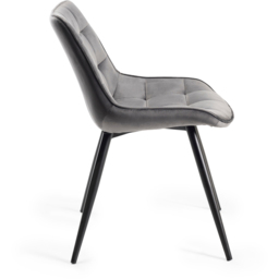 Bentley Designs Seurat Set of 2 Grey Velvet Fabric Upholstered Chair - Wilko - thumbnail 5