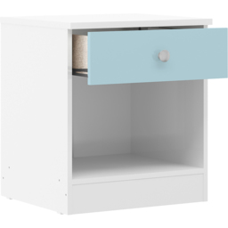 Seconique Denver Single Drawer White and Blue Gloss Bedside Table - White/Blue Gloss - Wilko - thumbnail 5