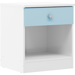 Seconique Denver Single Drawer White and Blue Gloss Bedside Table - White/Blue Gloss - Wilko - thumbnail 3