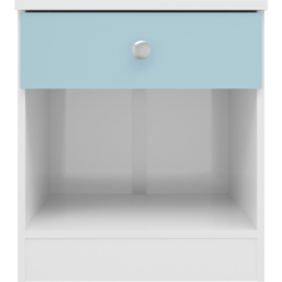 Seconique Denver Single Drawer White and Blue Gloss Bedside Table - White/Blue Gloss - Wilko - thumbnail 4
