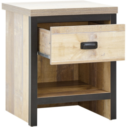 GFW Boston Single Drawer Oak Lamp Table - Size: 52 x 43 x 39cm - Brown - Wilko - thumbnail 5