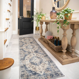 Kukoon Beige and Blue Distressed Vintage Medallion Rug 300 x 80cm - Wilko - thumbnail 3