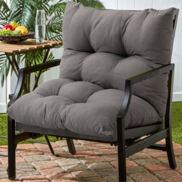Living and Home Dark Grey Rectangular Tufted Seat Cushion - Wilko - thumbnail 5
