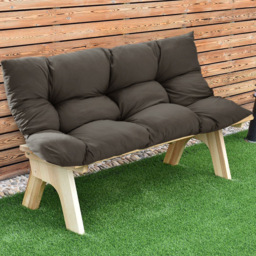 Living and Home Dark Grey Rectangular Tufted Seat Cushion - Wilko - thumbnail 3