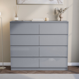 Vida Designs Glinton 8 Drawer Grey Chest of Drawers - Wilko - thumbnail 4