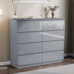 Vida Designs Glinton 8 Drawer Grey Chest of Drawers - Wilko - thumbnail 6
