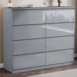 VIDA DESIGNS Glinton 8 Drawer Grey Chest of Drawers - Wilko