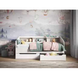 Flair Leni White 2 Drawer 3 Shelves Day Bed - Size: Single - Wilko - thumbnail 5