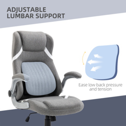 Portland Grey Fabric Office Desk Chair with Adjustable Height - Size: 117 x 76 x 68cm - Wilko - thumbnail 4