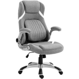 Portland Grey Fabric Office Desk Chair with Adjustable Height - Size: 117 x 76 x 68cm - Wilko - thumbnail 3