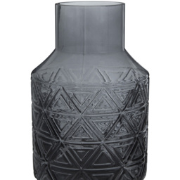 Premier Housewares Dakota Dark Grey Glass Vase - Size: 11 x 11 x 17cm - Wilko - thumbnail 4