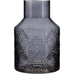 Premier Housewares Dakota Dark Grey Glass Vase - Size: 11 x 11 x 17cm - Wilko - thumbnail 1
