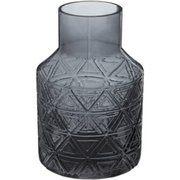 Premier Housewares Dakota Dark Grey Glass Vase - Size: 11 x 11 x 17cm - Wilko - thumbnail 3