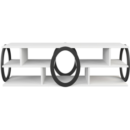 Decorotika Fale 7 Shelf White and Black Modern TV Unit - Size: 45 x 140 x 35cm - Multi - Wilko - thumbnail 3