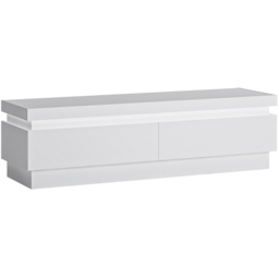 Lyon 2 Drawer White High Gloss LED TV Cabinet - Size: 42 x 146.1 x 41.7cm - Multi - Furniture to Go - Wilko - thumbnail 3