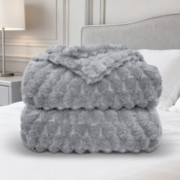 Velosso Silver Chunky Popcorn Throw 150 x 200cm - Size: 200 x 150 x 1cm - Wilko - thumbnail 4