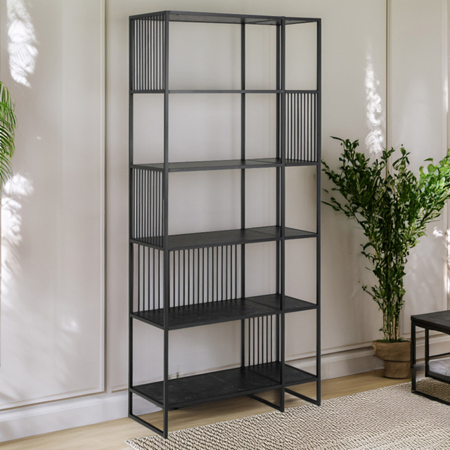 Florence Strington 5 Shelf Black Bookcase - Furniture To Go - Wilko - image 1