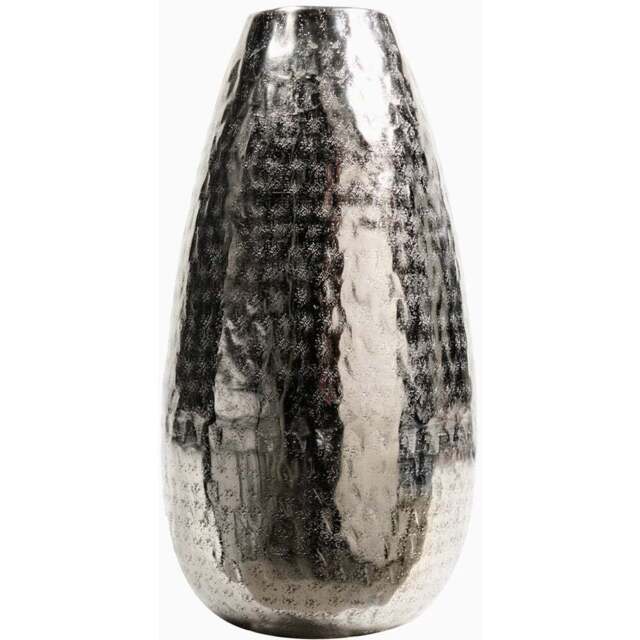 Silver Hammered Metal VaseSilver - Wilko - image 1