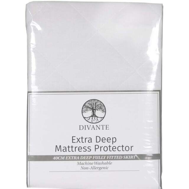 Divante Double White Extra Deep Mattress Protector - Wilko - image 1