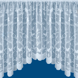 Tyrone Textiles Hawaii Jardiniere Trailing Leaf and Butterfly Pocket Header Net Curtain 381 x 122cm - White - Wilko - thumbnail 3
