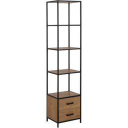 Florence Seaford 2 Drawer 4 Shelf Oak and Black Bookcase - Furniture To Go - Wilko - thumbnail 3
