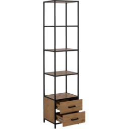 Florence Seaford 2 Drawer 4 Shelf Oak and Black Bookcase - Furniture To Go - Wilko - thumbnail 5