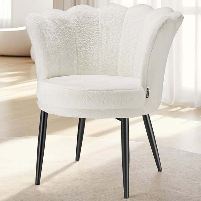 tectake Stella Cream and Black Faux Fur Armchair - Size: Single - Wilko - image 1
