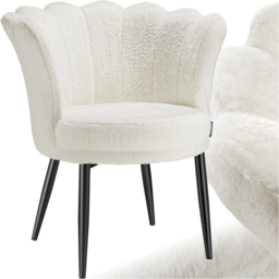 tectake Stella Cream and Black Faux Fur Armchair - Size: Single - Wilko - thumbnail 3