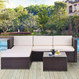 Rupert 4 Seater Brown Rattan Outdoor L-Shape Corner Sofa Set - MCC - Wilko - thumbnail 3