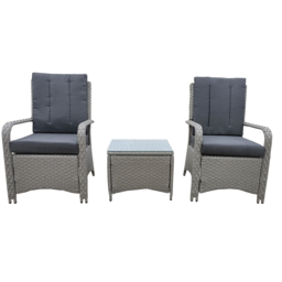 Furniture One 2 Seater Rattan Garden Lounge Set - Grey - Wilko - thumbnail 3