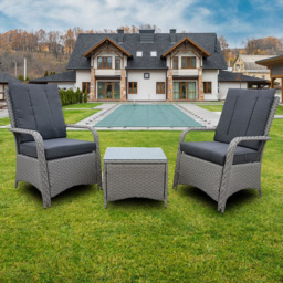 Furniture One 2 Seater Rattan Garden Lounge Set - Grey - Wilko