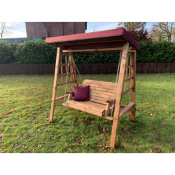 Charles Taylor Dorset 2 Seater Swing with Burgundy Cushions and Roof Cover - Red - Wilko - thumbnail 5