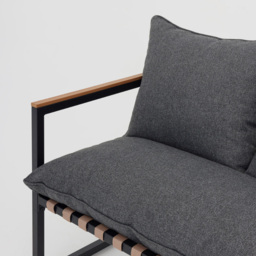 Home Detail Marbella 5 Seater Black Corner Sofa Set with Dark Grey Cushions - Wilko - thumbnail 5