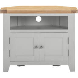 Seconique Windsor 2 Door Pebble Grey and Oak Corner TV Unit - Size: 65 x 80 x 40cm - Pebble Grey/Oak - Wilko - thumbnail 4