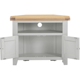 Seconique Windsor 2 Door Pebble Grey and Oak Corner TV Unit - Size: 65 x 80 x 40cm - Pebble Grey/Oak - Wilko - thumbnail 5