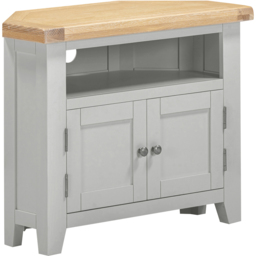 Seconique Windsor 2 Door Pebble Grey and Oak Corner TV Unit - Size: 65 x 80 x 40cm - Pebble Grey/Oak - Wilko - thumbnail 3