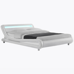 Home Detail Galaxy Double White Faux Leather Bed Frame with LED - Wilko - thumbnail 3