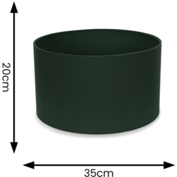 ValueLights Reni Forest Green Fabric Medium Drum Shade - Size: 20 x 35 x 35cm - Wilko - thumbnail 7