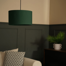 ValueLights Reni Forest Green Fabric Medium Drum Shade - Size: 20 x 35 x 35cm - Wilko - thumbnail 4
