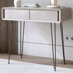CARME Home Piper 2 Drawers Mocha and Black Dressing Table - Size: 31 x 51.5 x 91cm - Grey - Wilko