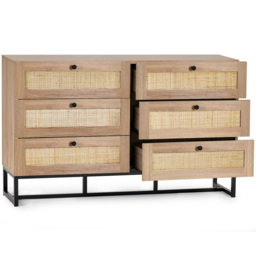 Julian Bowen Padstow 6 Drawer Oak Chest of Drawers - Brown - Wilko - thumbnail 3