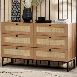Julian Bowen Padstow 6 Drawer Oak Chest of Drawers - Brown - Wilko - thumbnail 1