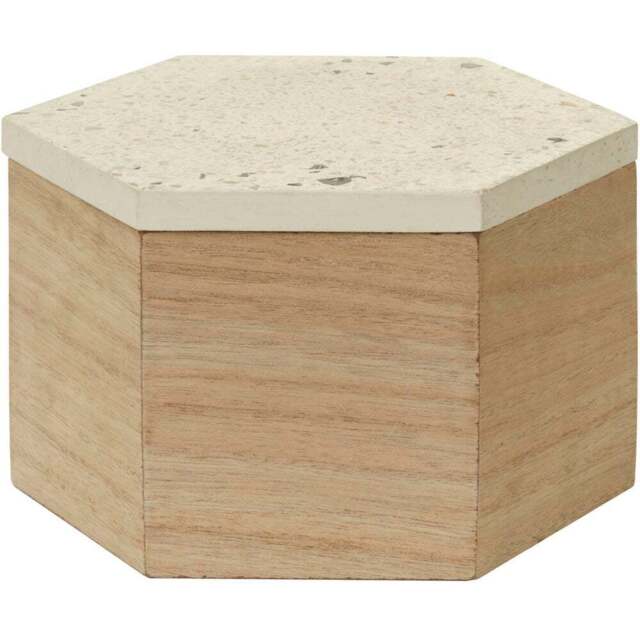Premier Housewares White Large Mimo Trinket Box - Size: 16 x 18 x 11cm - Wood - Wilko - image 1