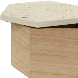 Premier Housewares White Large Mimo Trinket Box - Size: 16 x 18 x 11cm - Wood - Wilko - thumbnail 5