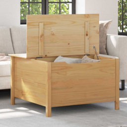 vidaXL Hill 5 Drawer Honey Brown Solid Pine Wood Coffee Table - Size: 49 x 79.5 x 79.5cm - Wilko