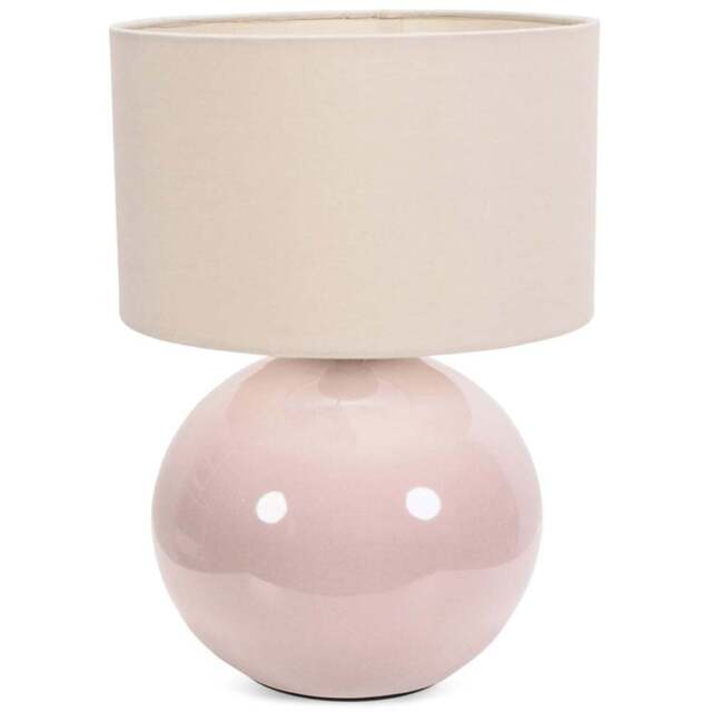 ValueLights Bosco Cream Stone Cream Fabric Shade Ceramic LED Table Lamp - Size: 35 x 25 x 25cm - Wilko - image 1